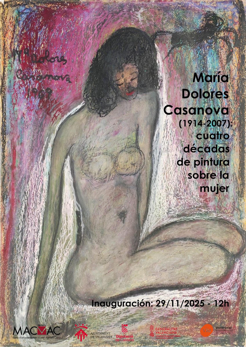 La Dra. Carmen Guiralt y la Dra. Sofía Barrón, docentes de VIU, comisarían la exposición “María Dolores Casanova: cuatro décadas de pintura sobre la mujer”, que se inaugura el próximo 29/11 en el <a href="/_MACVAC/">MACVAC</a>.
Proyecto ligado a la investigación VIU PII2025_13.