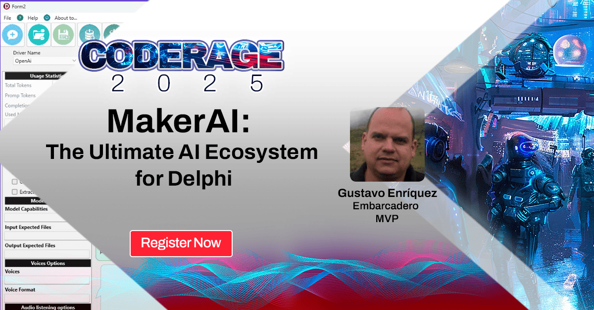 EmbarcaderoTech's tweet image. Unlock RAG 2.0, autonomous agents, and intelligent workflows with a complete native framework. Join Gustavo Enríquez to explore the future of smart development!

🎟️ SAVE YOUR SEAT: tinyurl.com/CodeRage-2025-… 

#CodeRage2025 #AI #RAG #Developers