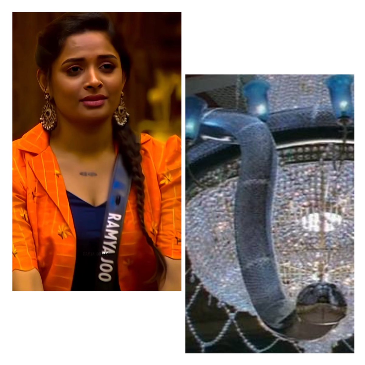 Chandramugi la onnumey pannama indha paambu last scene la dhan velila pogum.
So, #Ramyajoo 🧐

Both playing same character at house.

#biggbosstamil #biggbosstamil9