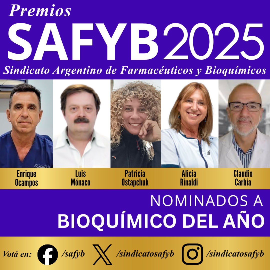 Elegí ✅ tus candidatos👩‍⚕️👨‍⚕️ favoritos para los 🏆PREMIOS SAFYB 2025, 👉forms.gle/cTnt46CXSE2kiC…