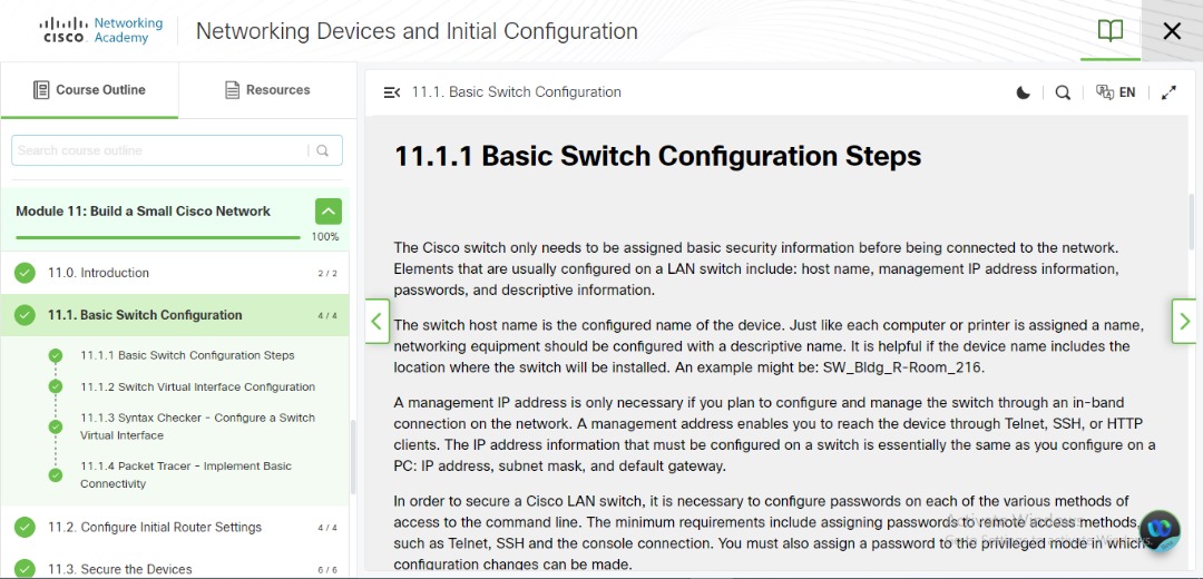 3mm3rald's tweet image. #Day51ofcybersecurity

Today, I started module 11, I learned about &quot;Build a small Cisco network&quot; I learned about Basic switch configuration, Configure initial router settings, Secure the devices, Configure the default gateway and I pass the quiz✅
@ireteeh @_DeejustDee @4osp3l