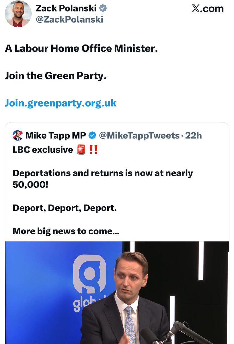 MikeTappTweets's tweet image. The Green Party are so far left they’ve lost all perspective of reality, now they seem to be against deporting dangerous foreign national offenders. 🤷‍♂️

This country has always rejected communism.