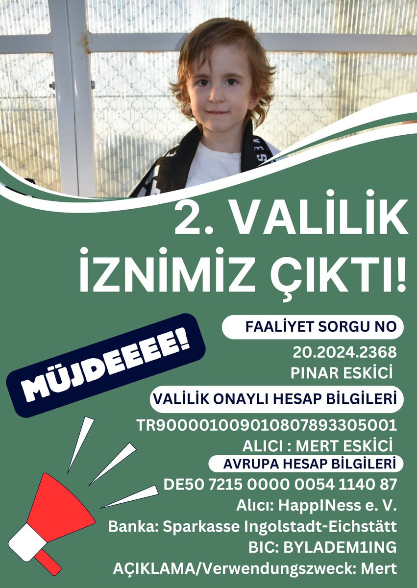MÜJDEEEE❗️

2.Valilik iznimiz çıktı!
Bu yeni yolculuğumuzda sizleri de görmek isteriz….
Mert’e umut olun lütfen 🙏

#BizimÇocuklar #Denklikİstiyoruz Hakan Çalhanoğlu #millitakım Türkiye-Bulgaristan Kenan MetSu SuYıldız Sergen Rafa Silva Saate 23 Montella Dünya Kupası Otelde