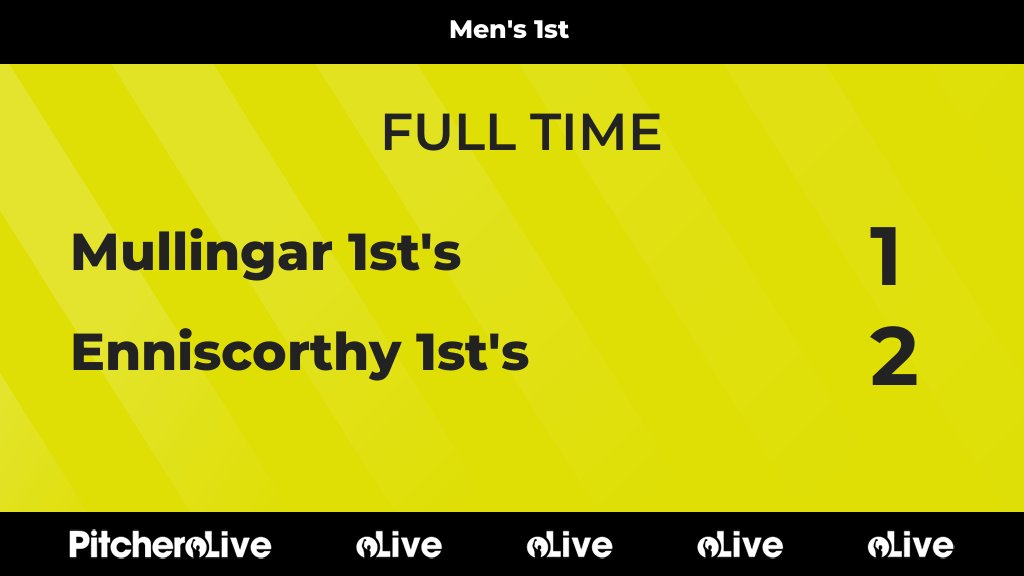 FULL TIME: Mullingar 1st's 1 - 2 Enniscorthy 1st's
#MULENN #Pitchero
mullingarhc.com/teams/236820/m…