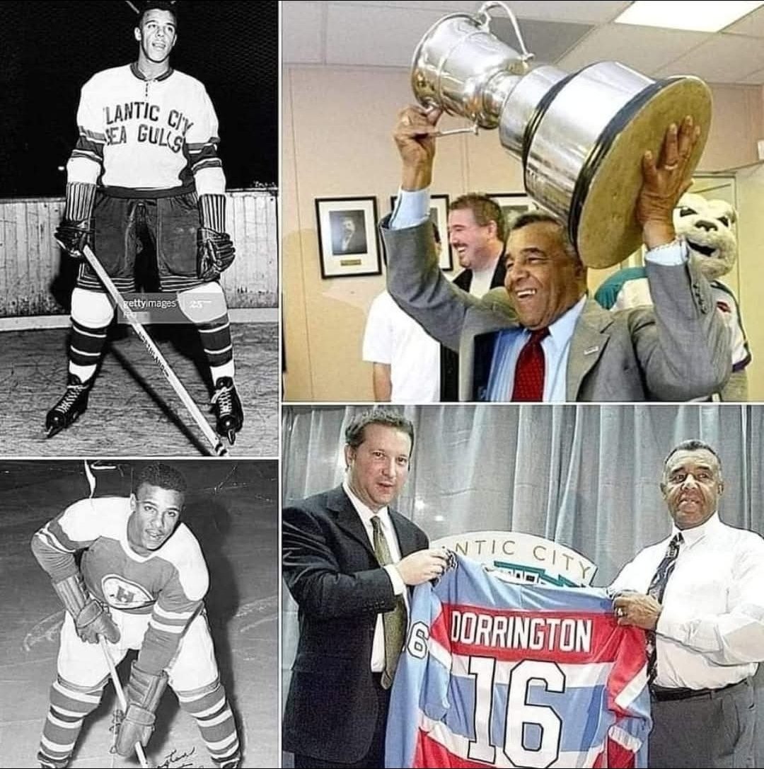JamesCBGray's tweet image. On this date November 15th in the year 1950,Arthur Dorrington became the first African American to sign a professional hockey contract.
Dorrington,a native of Nova Scotia,served with the U.S Army,after service signed with the New York Rangers farm clubs in 1950 #arthurdorrington