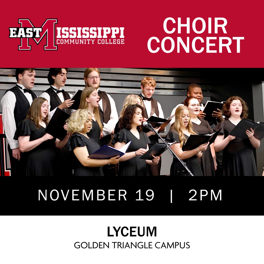 emccinfo's tweet image. 🎶 Join us for the EMCC Choir Concert on Nov. 19 at 2 PM in the Lyceum on our Golden Triangle campus! Don’t miss this great performance by our talented students.

#EMCC #Choir #FineArts