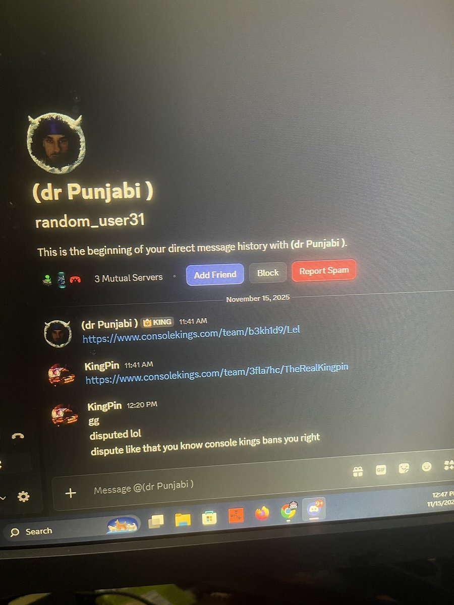 Y’all watch out for this kid…. Tryna match $8s for 5 and tryna dispute and make a scene over $5 lmfao. @_ConsoleKings if you guys see him in any cords please don’t play with him! Unless he agrees for $8s and not 1s