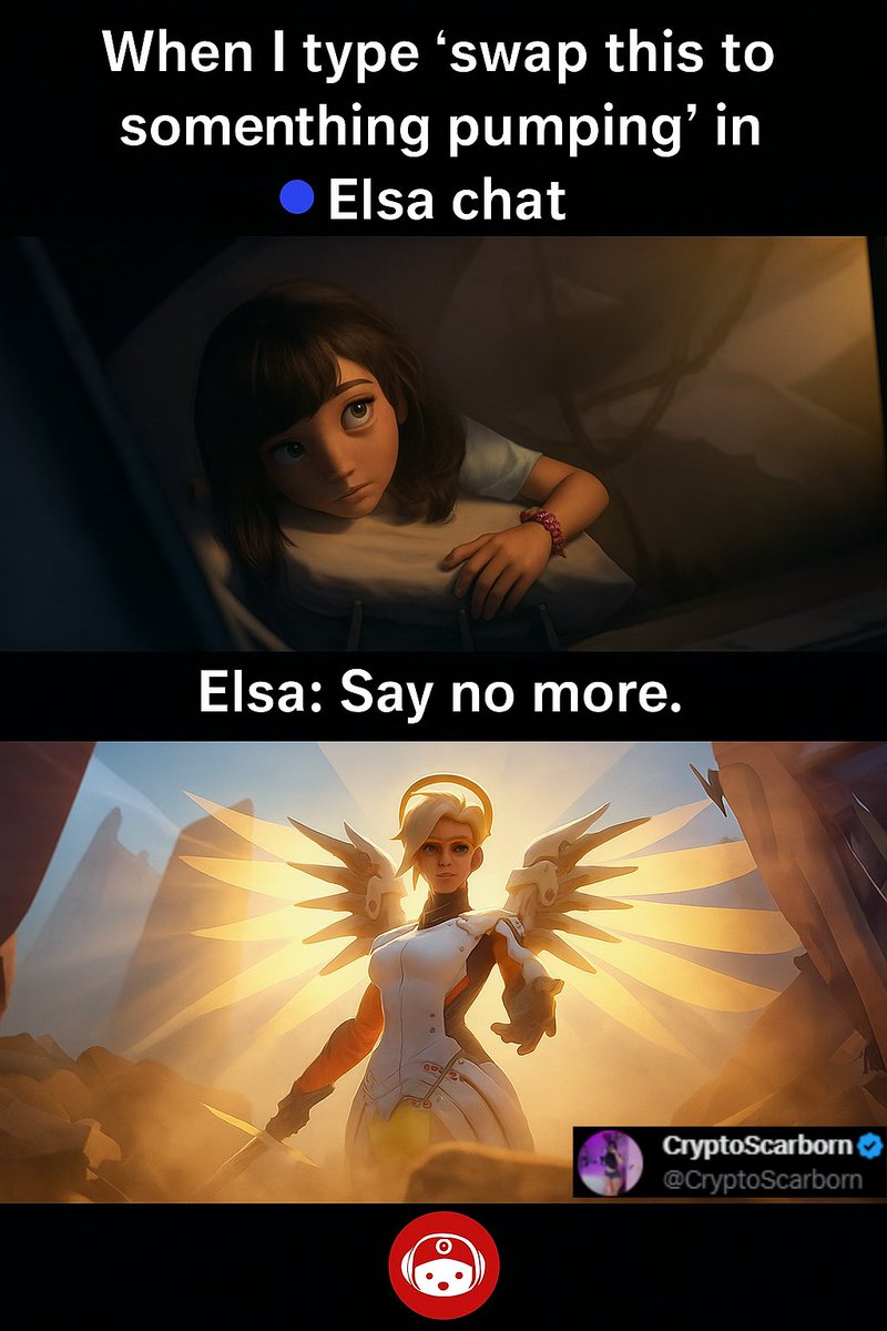 CryptoScarborn's tweet photo. @HeyElsaAI  Elsa showing up like a literal guardian angel ✨ https://t.co/WixZrSQbUn