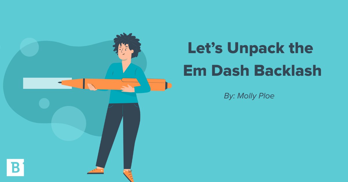 Brafton's tweet image. The em dash — a timeless tool or an AI tell? We’re unpacking the backlash against everyone’s favorite punctuation mark and what it really says about how we write today: bit.ly/4pcitsm

#Brafton #EmDash #AiCopyWriting