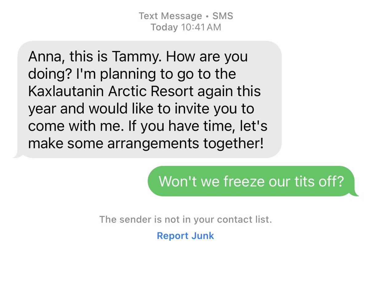 ￼
I get these phishing texts all the time.  I always block them but not until I mess with them a little.  Btw, I’m not Anna