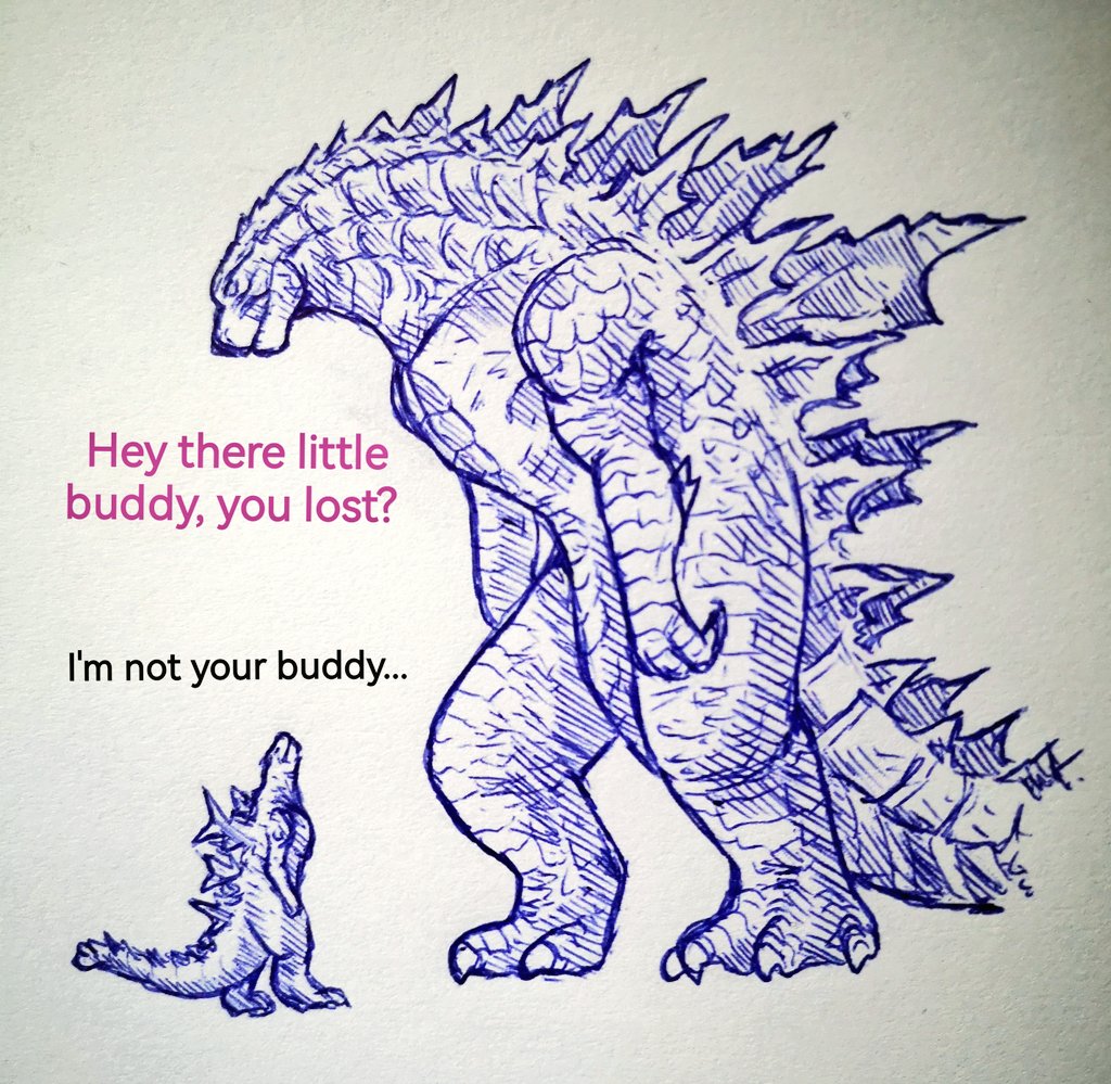 Friendly Goji banter 
#Godzillafanart #GodzillaXKong #GodzillaMinusOne