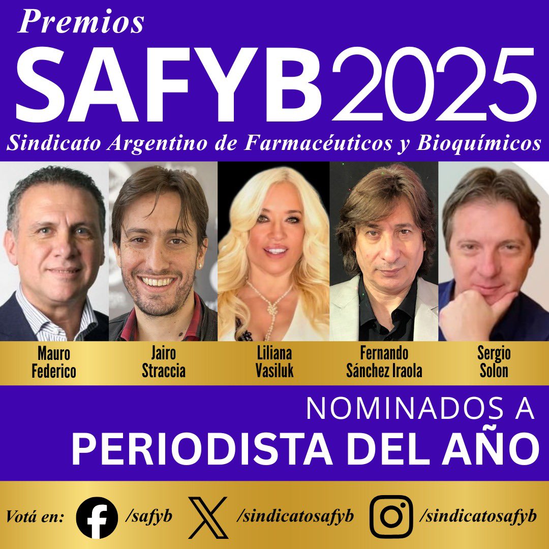 Elegí ✅ tus candidatos👩‍⚕️👨‍⚕️ favoritos para los 🏆PREMIOS SAFYB 2025, 👉forms.gle/cTnt46CXSE2kiC…