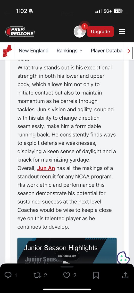 Thank you <a href="/PRZNewEngland/">Prep Redzone New England</a> and <a href="/ScoutingNE/">Coach Silva</a> for the recent write up!

<a href="/cbrownandovere1/">Coach Brown</a> <a href="/ChrisPowers1937/">Chris Powers</a> <a href="/COACH_PAPAS/">Nico Papas</a>