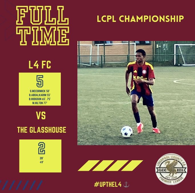 3 points in the bag but wow we had to do it the hard way again today, 2-0 down until we levelled up quickly before a really strong finish against a Glasshouse side who made it a really uncomfortable afternoon. #L4 ⚓️ <a href="/LCPL2012/">Liverpool CPL</a>