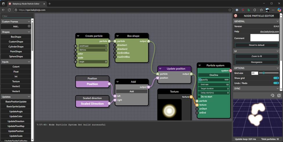 babylonjs's tweet image. Do you want to make smoke, fire and other particle effects, without writing code? Use our Node Particle Editor and do it visually instead!

doc.babylonjs.com/features/featu… 

#3D #WebDev #gamedev #indiedev #WebDevelopment #webgl #gamedevelopment #IndieDevs