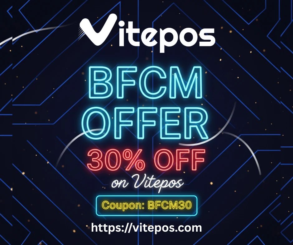 APPSBD's tweet image. Vitepos BFCM Offer: Get 30% OFF Today!

Don&apos;t miss the Vitepos BFCM Offer! Upgrade your system or start fresh and save 30% OFF your purchase. Use the coupon code BFCM30 at checkout. Visit vitepos.com and grab this deal now!

#Vitepos #BFCMoffer #BFCMsale...
