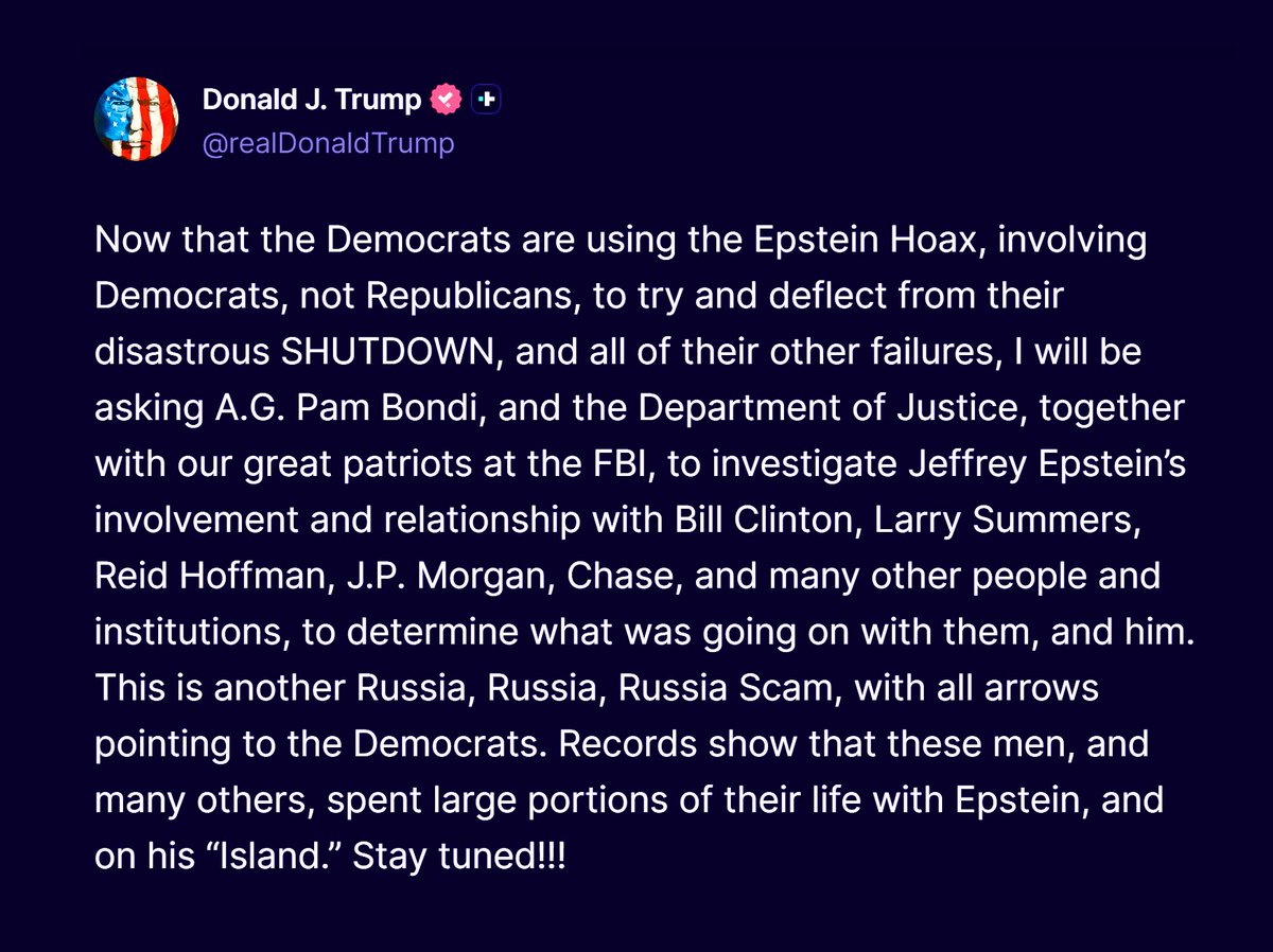 Lol It's fucking hilarious the mindset of MAGA... I don't know a SINGLE DEMOCRAT who gives a shit... BURN THEM ALL... WE DON'T GIVE A FUCK... If they are in the files, Trump, Clinton, Biden, Mickey Mouse... BURN IT ALL TO THE GROUND. The whole fucking corrupt system of predators!