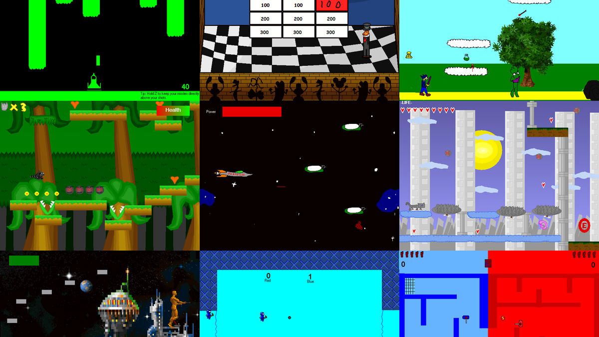 I've just released nine more games on my website! This is the second wave of 20 year old Clickteam Fusion games from my old drive. Video below!👇