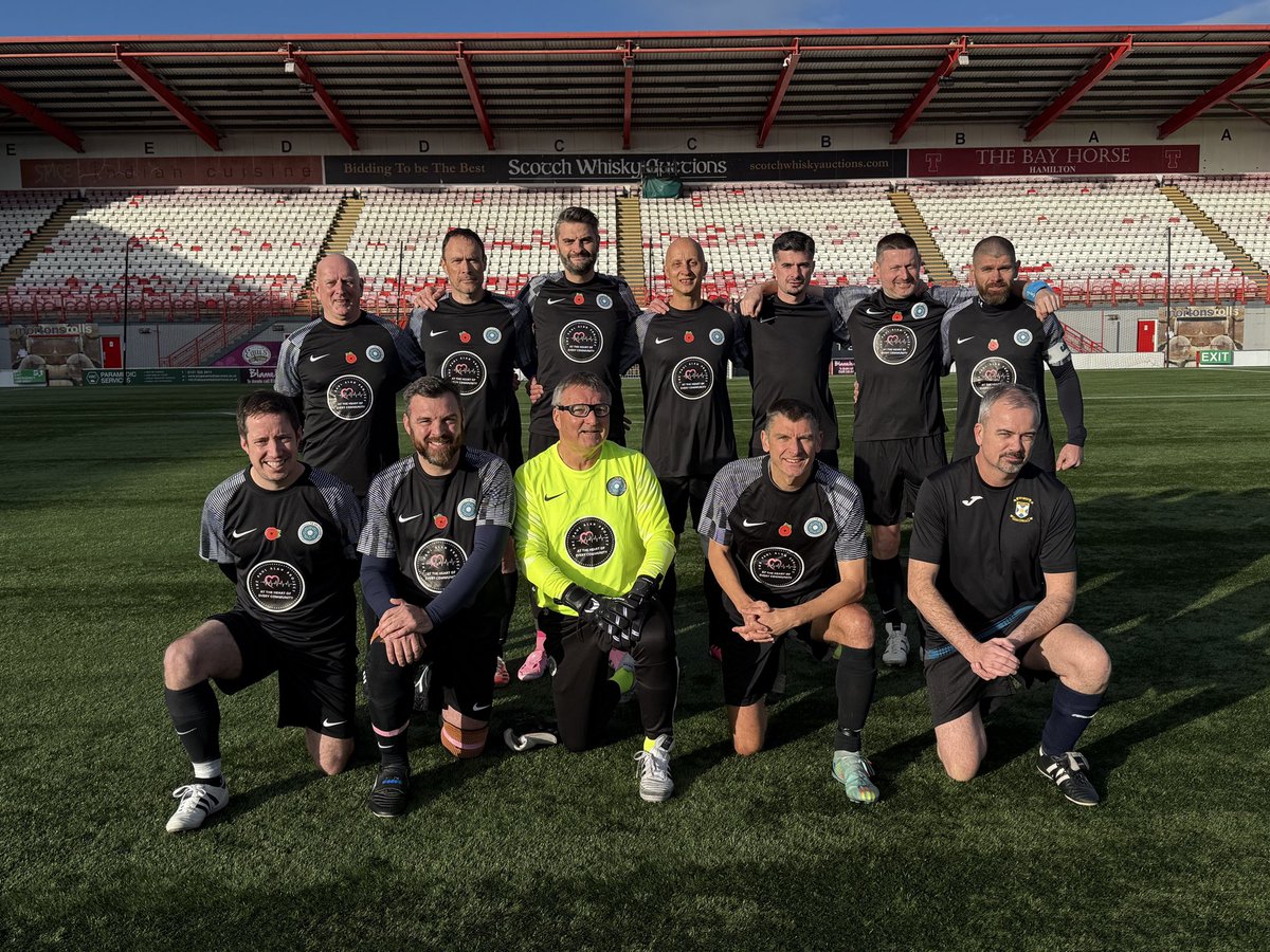 Final score at the Hamilton Community stadium sees our home side victorious 4-3 in a tightly fought game. 
<a href="/RobDixon70/">Rob Dixon</a> 1-2 43 Mins
<a href="/etiawneb/">Ben Waite</a> 2-2 56
<a href="/realrobgreen/">Rob Green</a> 2-3 66
@steve_foreman 3-3 (pen) 69
<a href="/etiawneb/">Ben Waite</a> (2nd) 4-3 71
Hope everybody enjoyed

<a href="/PaulAlanProject/">The Paul Alan Project</a> 
Thre360 Training