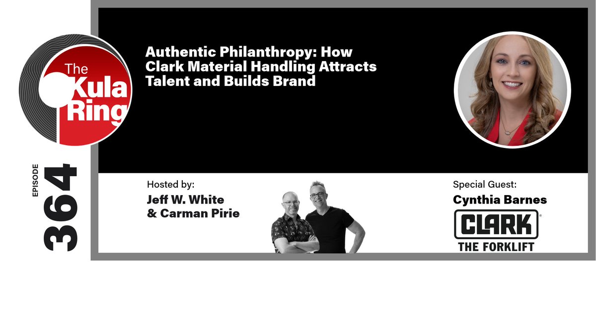 It's not just about selling forklifts. It's about making a difference! Learn how Clark Material Handling integrates philanthropy into their core values with Cynthia Barnes on The Kula Ring. 
hubs.la/Q03SXckw0

#CorporateSocialResponsibility #Authenticity #BusinessGrowth