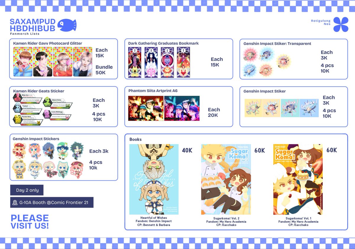 Update katalog CF21

See you on Sunday at G10A 🙌 

#CFXXI #comifuro21
