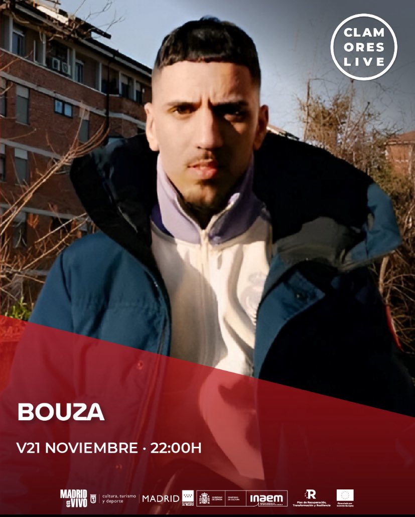 Bouza es uno de los cantantes de la escena de la música urbana en España actual 

📆 Viernes 21 de noviembre 22:30h
➡️ Entradas link en bio