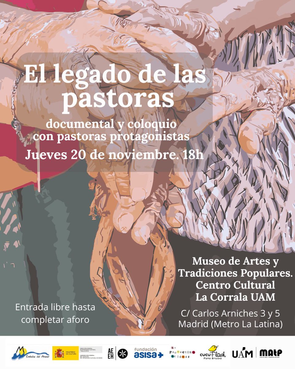 El próximo 20 de noviembre se proyectará en el Museo de Artes y Tradicionales Populares - Centro Cultural La Corrala (MATP-La Corrala, UAM) el documental El Legado de las pastoras. El MATP - La Corrala está situado en la calle Carlos Arniches, 3 y 5 (metro La Latina), en Madrid