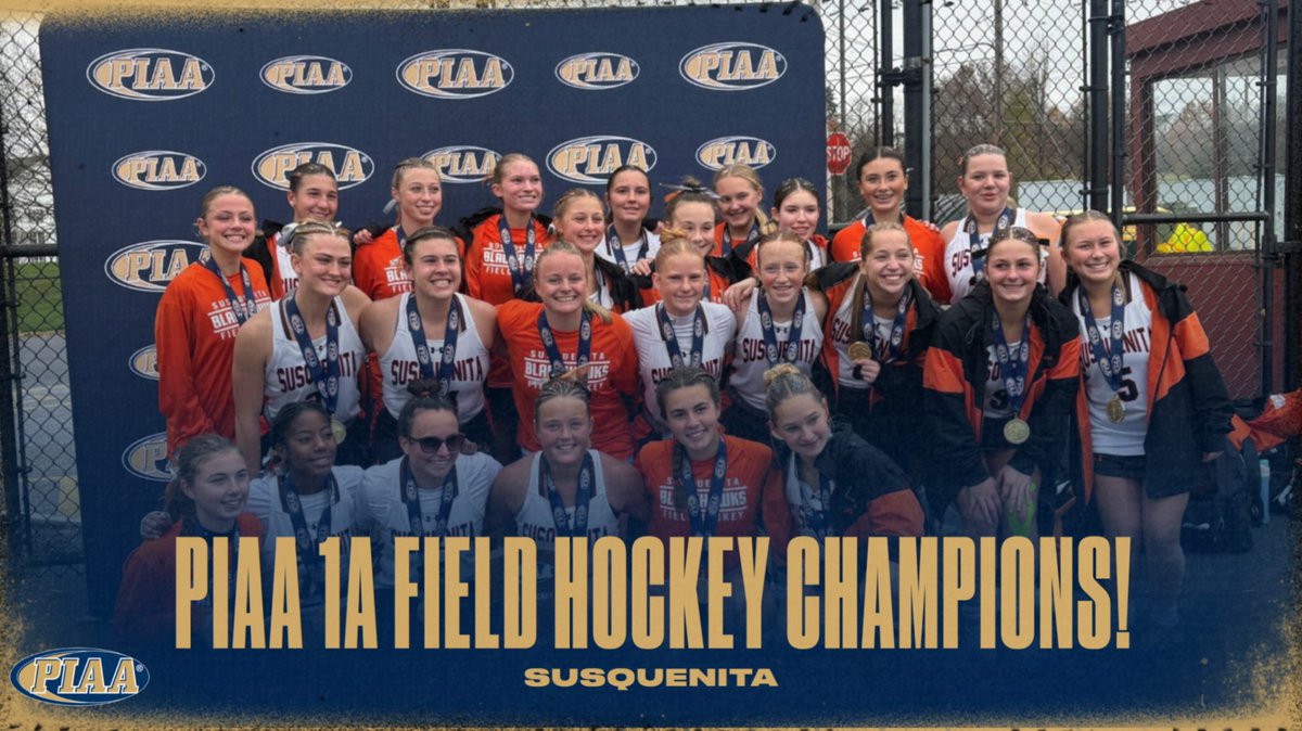 PIAASports's tweet photo. Your 2025 PIAA 1A Field Hockey Champions!

Susquenita defeated Boiling Springs 2-0

#PIAAFH https://t.co/9vWHYdZYsx
