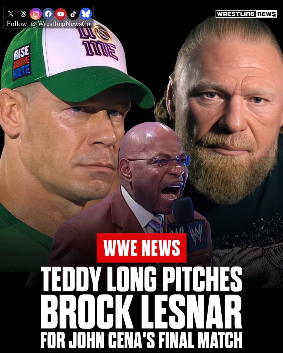 WrestlingNewsCo's tweet image. Teddy Long on John Cena&apos;s last match: &quot;I would like to see maybe Lesnar... maybe Cena just one last time he challenges Brock Lesnar&quot;

(Road Trip After Hours podcast)