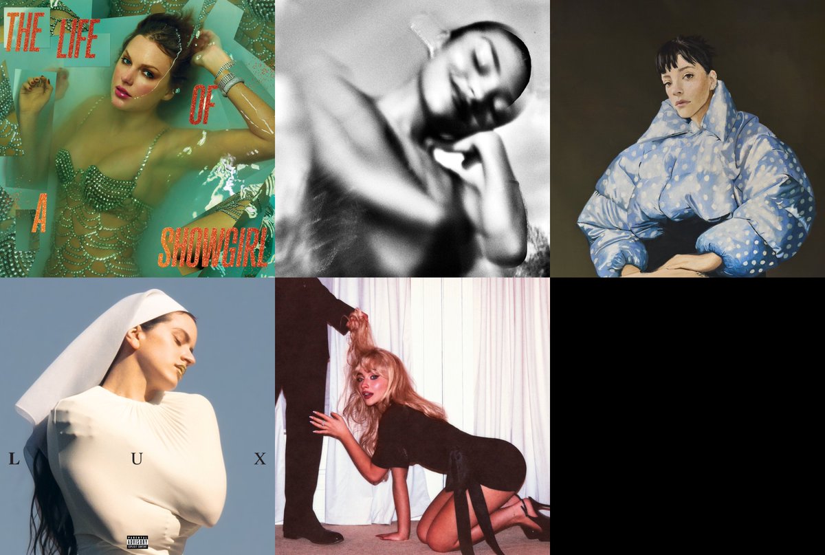 LilyAllenChart's tweet image. This week’s UK Albums chart has an all-female top five, the first time since August 2011. 

#1. Taylor Swift — The Life of a Showgirl
#2. Olivia Dean — The Art of Loving 
#3. Lily Allen — West End Girl 
#4. ROSALÍA — LUX
#5. Sabrina Carpenter — Man’s Best Friend