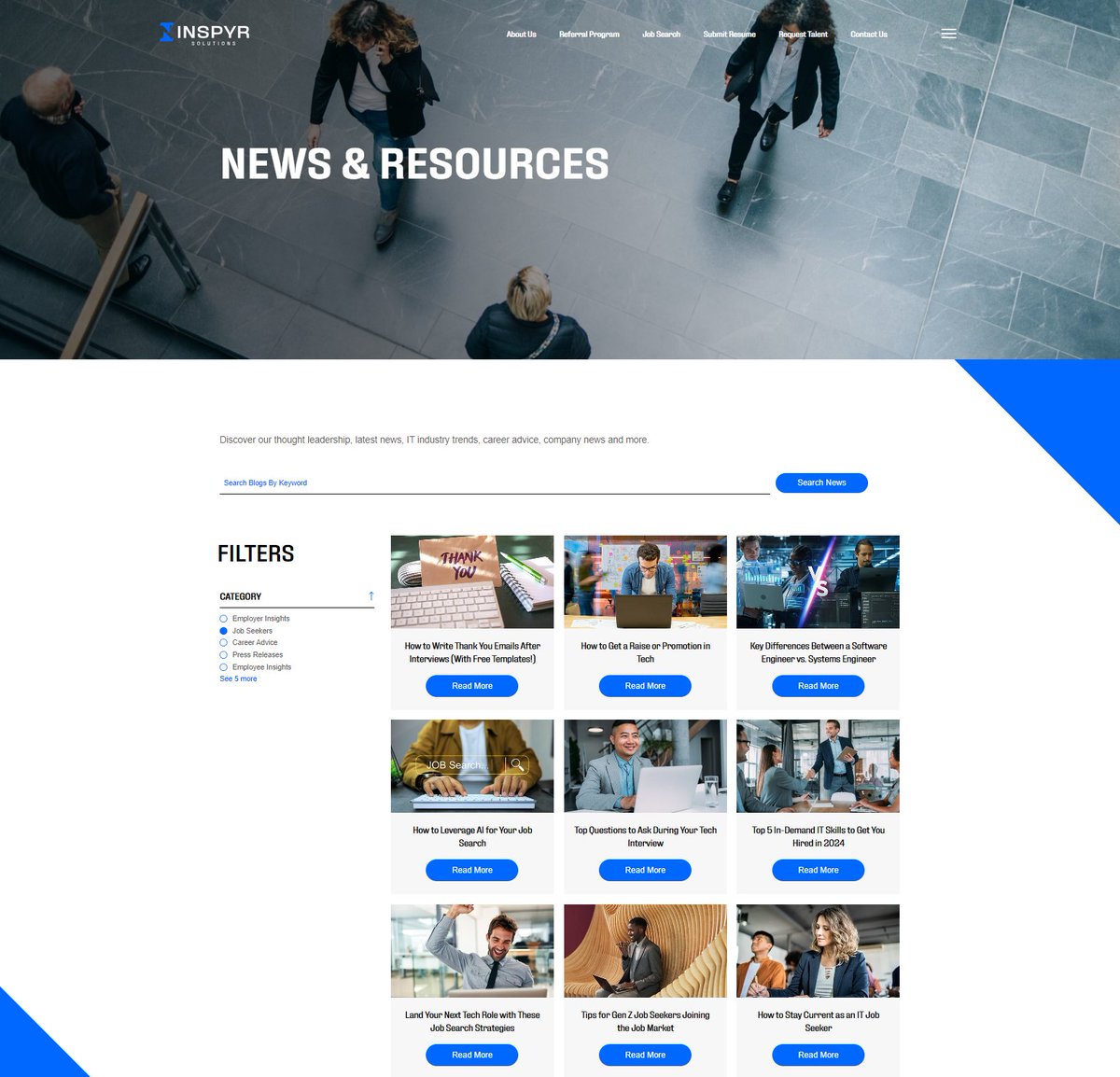 INSPYRSolution's tweet image. Did you know that we have a blog full of resources for job seekers and more? If you&apos;re in the market for a new IT job, be sure to take advantage of our knowledgebase: inspyrsolutions.com/resources/?_ca… #jobhunting #gethired #ITjobs