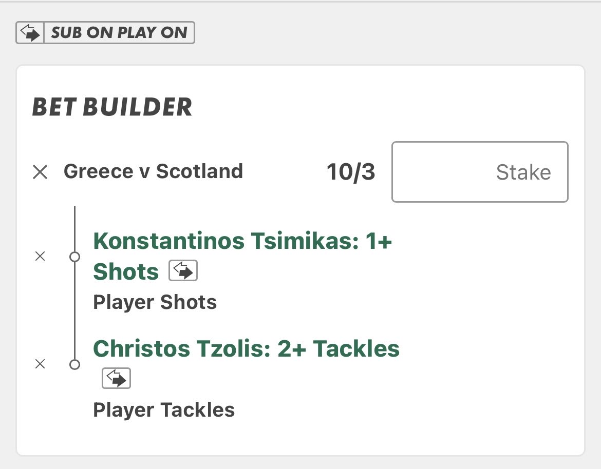 RevzTips's tweet photo. Greece vs Scotland 🇬🇷🏴󠁧󠁢󠁳󠁣󠁴󠁿

Tzimikas shots for Greece- 3,2,0,1
Tzolis tackles for Greece- 2,2,1,2

In their last meeting Tsimikas had 2 shots and and Tzolis made 2 tackles.
🤩

Best of luck to anyone following 🙏

11/8 (1u)
10/3 (0.5u)
11/2 (0.5u)
11/1 (0.25u) https://t.co/eJfBZLwClM