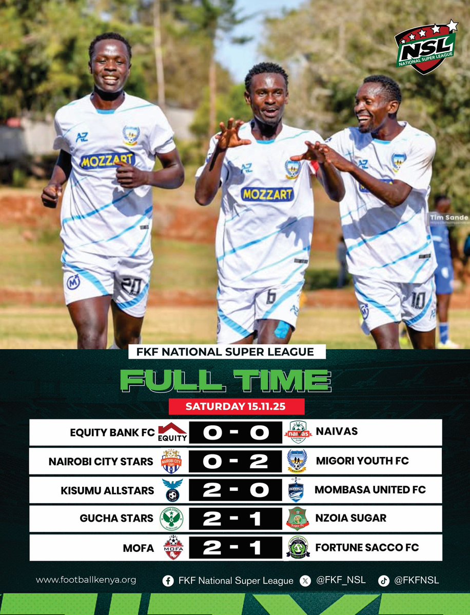 FKF_NSL's tweet image. Results 
#FKFNSL