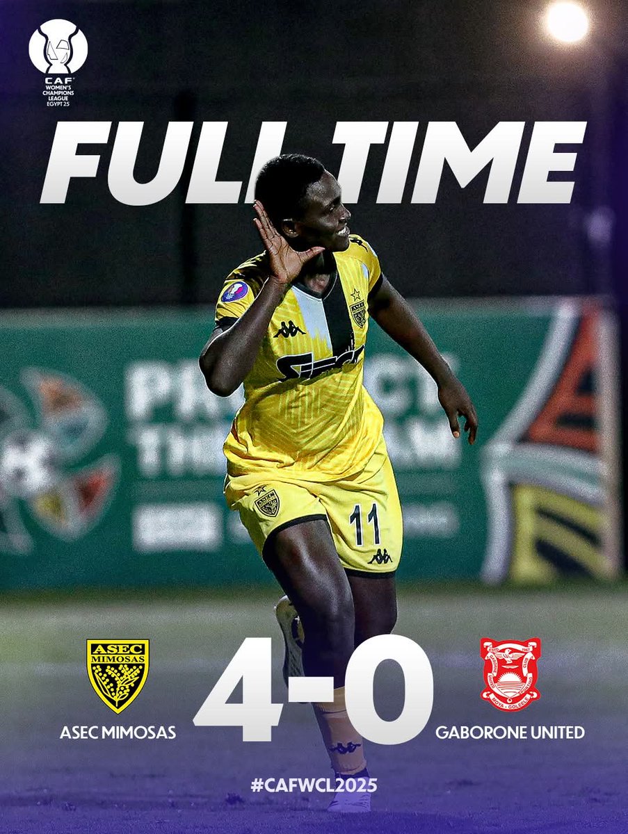 ASECMimosas's tweet image. HISTORIQUE ! 💛🖤
L&apos;ASEC Mimosas devient la première équipe ivoirienne à se qualifier pour les demi-finales de la ligue des champions féminine de la CAF.
#ASEC #CAFWCL