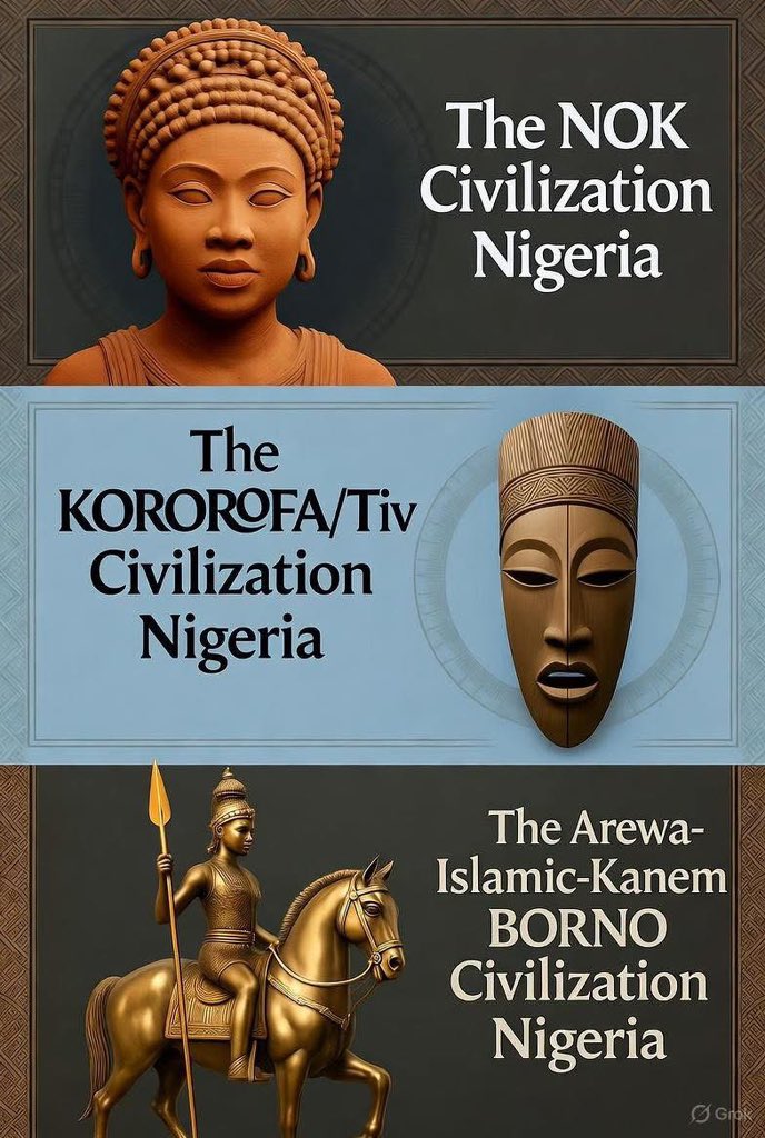 There are 3 three different CIVILIZATIONS in the so called AREWA/Northern geopolitical region of Nigeria:

But we’re not the same people, we’re CULTURALLY, GENETICALLY physiologically and LINGUISTICALLY different people.

The ISLAMIC-Arewa Kanem BORNO civilization are classified