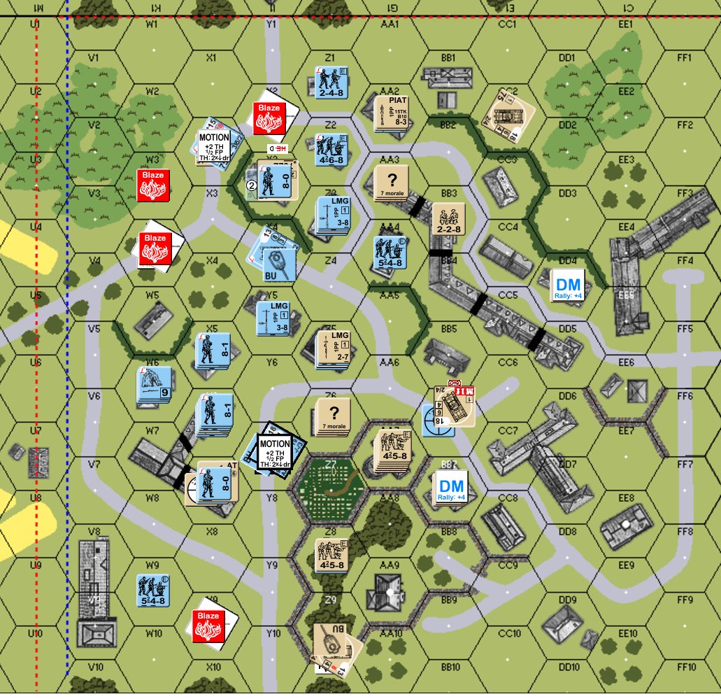 prevot33's tweet image. À lot of fun during this 4th turn. A lot of 12 and 2 😁
16 Hexes under german control as VC&apos;s. The brits have to counterattack.
#advancedsquadleader