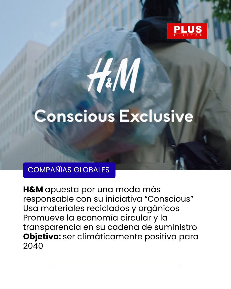 RevistaPLUSPY's tweet image. 👗 H&amp;amp;M combina diseño, accesibilidad y sostenibilidad para construir el futuro de la moda.

Desde Suecia al mundo, demuestra que el estilo también puede ser responsable.

💬 “La moda del mañana será circular, digital y consciente.” — H&amp;amp;M Group

#HM #ModaSostenible #Innovación
