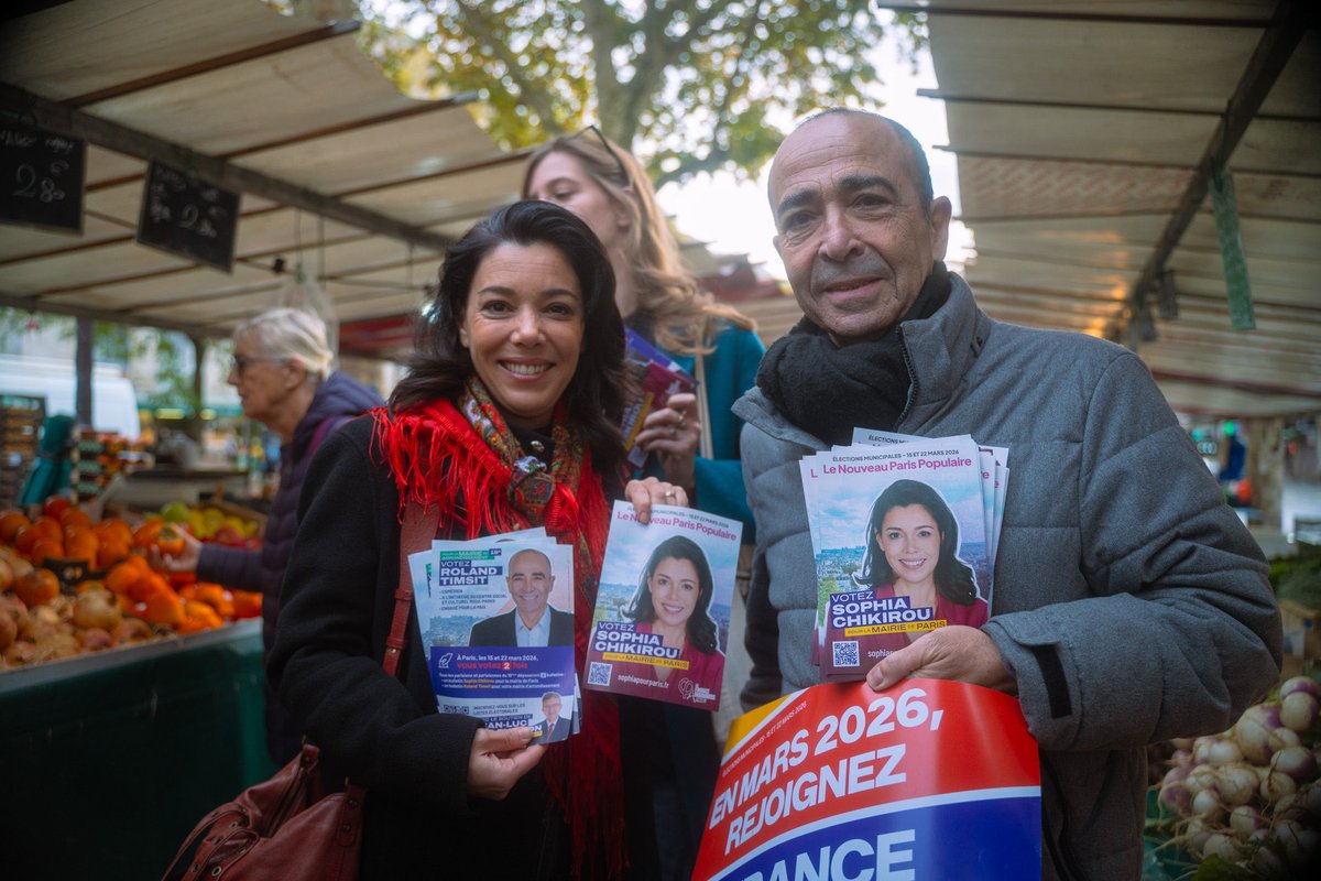 chikirouparis's tweet image. Nous étions ce matin au marché Villette avec Marion Beauvalet (candidate pour le 10e arrondissement) et Roland Timsit (candidat pour le 19e arrondissement) 

De beaux échanges et un accueil très positif qui fait chaud au cœur ! 

Le Nouveau Paris Populaire arrive !