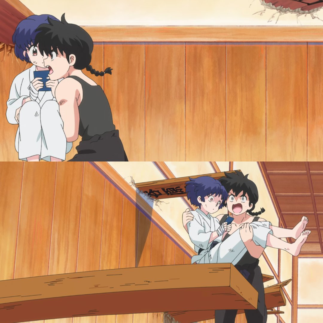 supersailorflop's tweet image. Akane&apos;s so shocked about the kiss that I can&apos;t even enjoy Ranma carrying her in his arms princess-style 🥺🥺🥺🥺🥺

#らんまアニメ #ranma