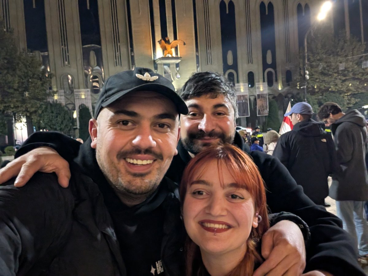 araddun's tweet image. It&apos;s a privilege, dear friends - to know you, to stand with you here on Rustaveli. Our bond fuels the fight for Georgia&apos;s soul 🇬🇪 #StandWithGeorgia #DefendDemocracy
