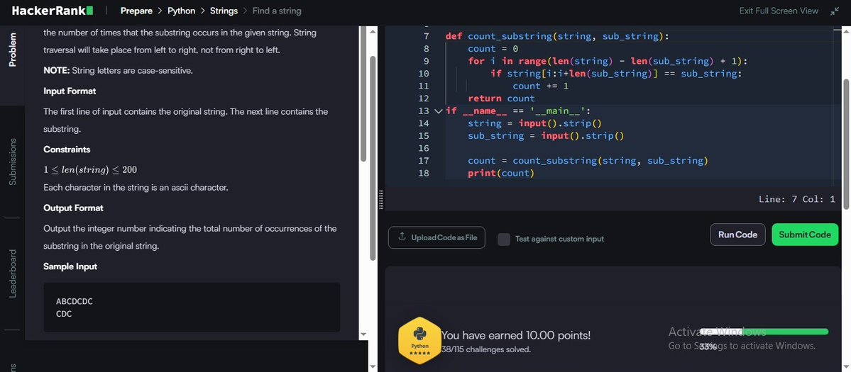 MRout75802's tweet image. ✅ Day 54 &amp;amp; 55 / 100
Mutations + Find a String
🔹 Learned how to modify characters inside an immutable string
🔹 Used sliding-window logic to count substring occurrences
🔹 Practicing clean string manipulation in Python
#Python #100DaysOfCode #HackerRank #ProblemSolving #zigbee