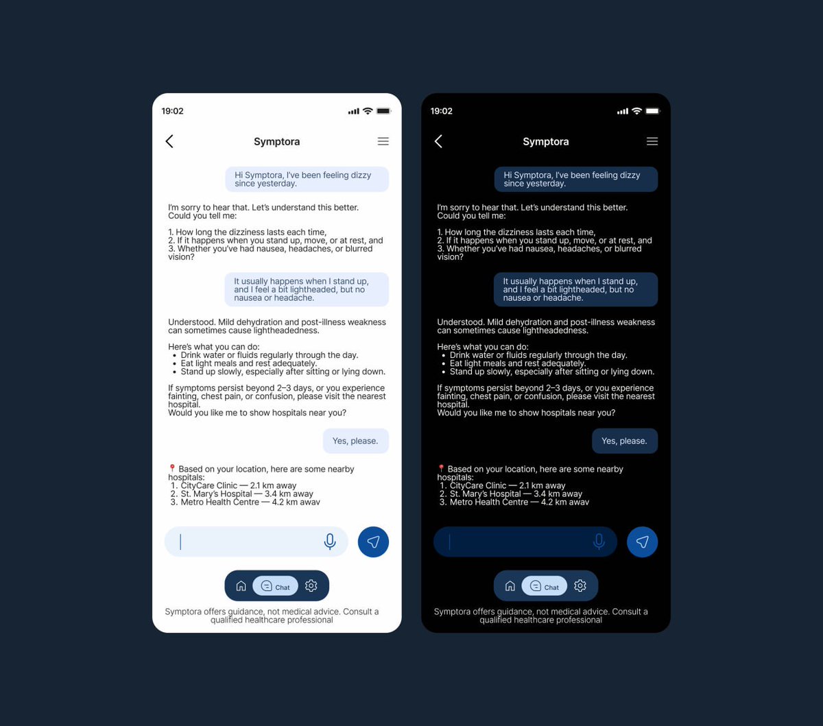 Prod1gious_1's tweet image. I&apos;ve been working on a new UI concept for a project: Symptora, a calm health assistant app.

Features include: AI chats, nearby hospitals, clean profiles, + Naija language support

Let me know what you think below, also kindly like and repost.
#UIUX #Figma #HealthTech