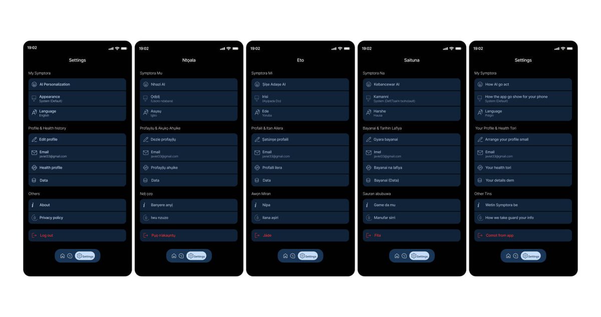 Prod1gious_1's tweet image. I&apos;ve been working on a new UI concept for a project: Symptora, a calm health assistant app.

Features include: AI chats, nearby hospitals, clean profiles, + Naija language support

Let me know what you think below, also kindly like and repost.
#UIUX #Figma #HealthTech