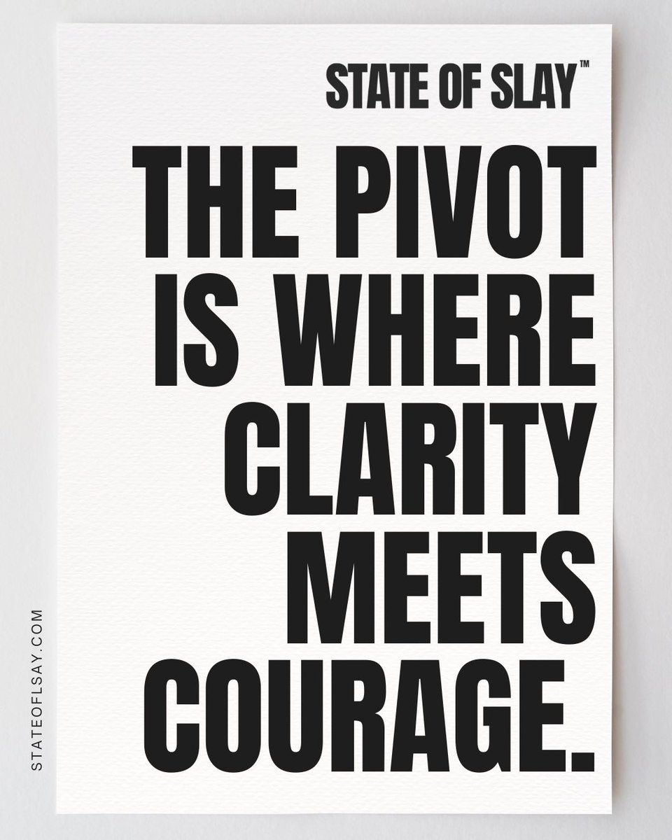 state_of_slay's tweet photo. A pivot doesn’t mean you’re lost.
It means you’re listening.
✨ The pivot is where clarity meets courage.
Read more: https://t.co/deKxYMrf3r
#StateOfSlay #SlaySay #SlayOn #RealTalk #PersonalGrowth #Courage #Clarity #Alignment #HealingJourney https://t.co/laBVwkW2Yk