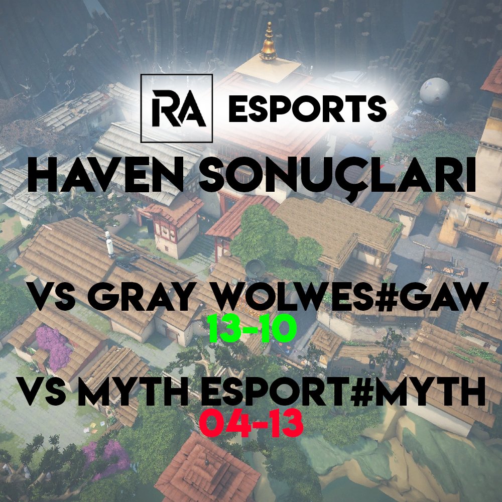 Üçüncü Haftamızda Haven haritasından 1 Galibiyet - 1 Mağlubiyet ile ayrılıyoruz GGWP.  
13-10 vs. GRAY WOLWES 
04-13 vs. MYTH ESPORT