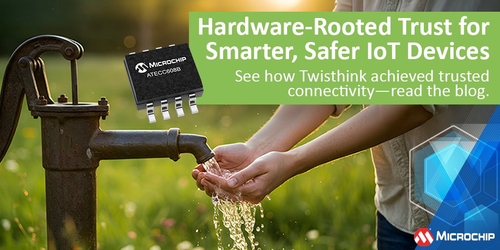 MicrochipTech's tweet image. Build IoT solutions with confidence. See how Twisthink used our ATECC608B to deliver secure authentication and scalability in their connected pump sensor design. Read the blog: mchp.us/4nWjALE. #IoTDesign #EmbeddedSecurity #DesignEngineering