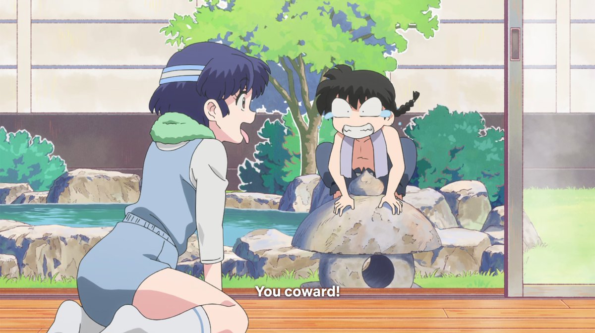 i almost said "rip this panel" but akane looking at ranma like that while he calls her a coward in tears is so fucking funny 😭😭😭 just joyfully going "test me again boy, i'm waiting"