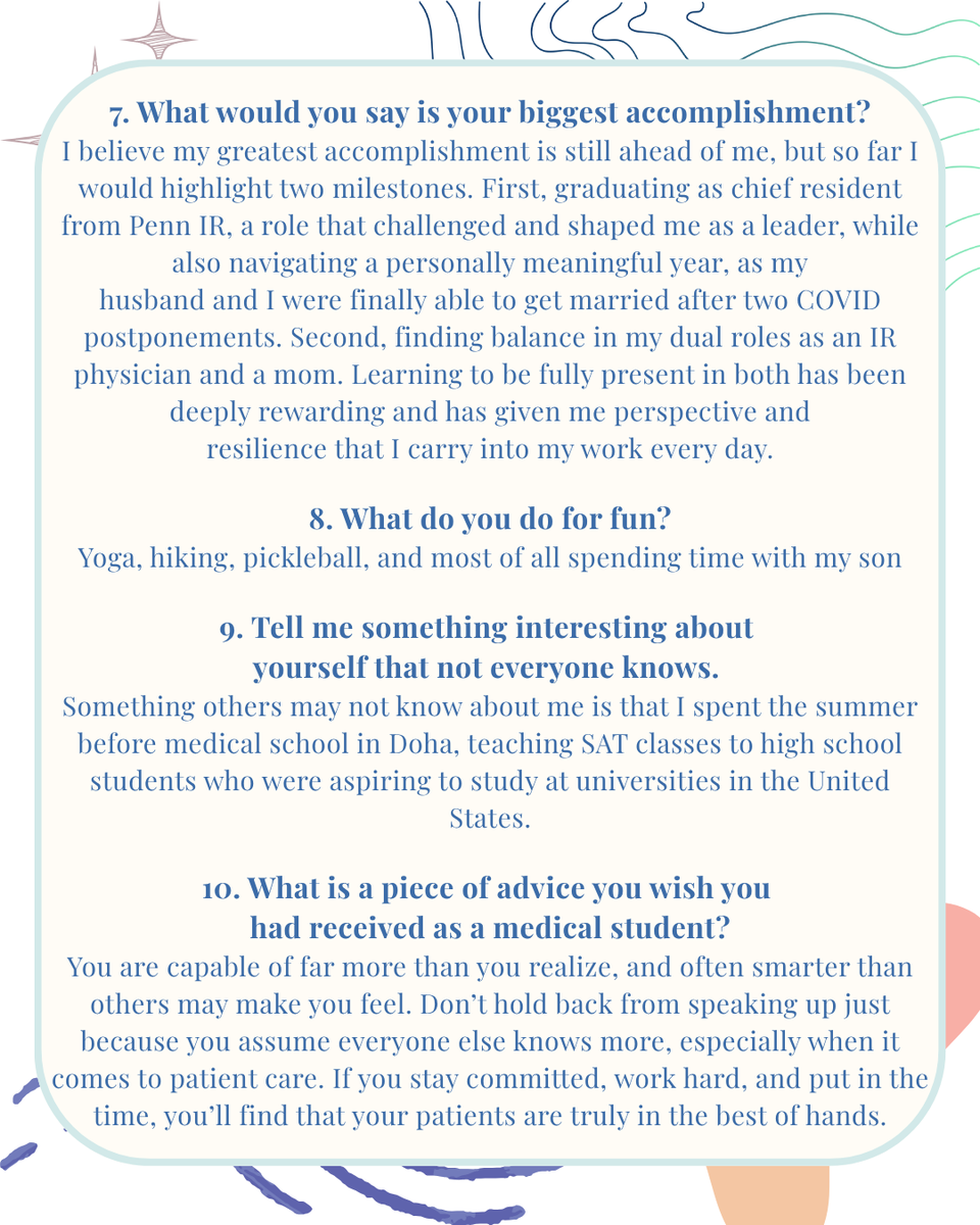 SIRRFS's tweet photo. WIR Spotlight: Dr. Rupal Parikh! We’re proud to feature Dr. Rupal Parikh, Assistant Professor of Radiology at UC San Diego, interviewed by Chelsea Levi (VCU School of Medicine, MS4) and infographic created by Kyle Devine (Univ. of Maryland, MS3). Inspired by strong mentors, Dr. Parikh pursued interventional radiology for its blend of imaging, technical skill, and patient care. Today, she advocates for early exposure, mentorship, and gender diversity to empower the next generation of IRs. #WomenInRadiology #InterventionalRadiology #SIRMSC #WIRSpotlight