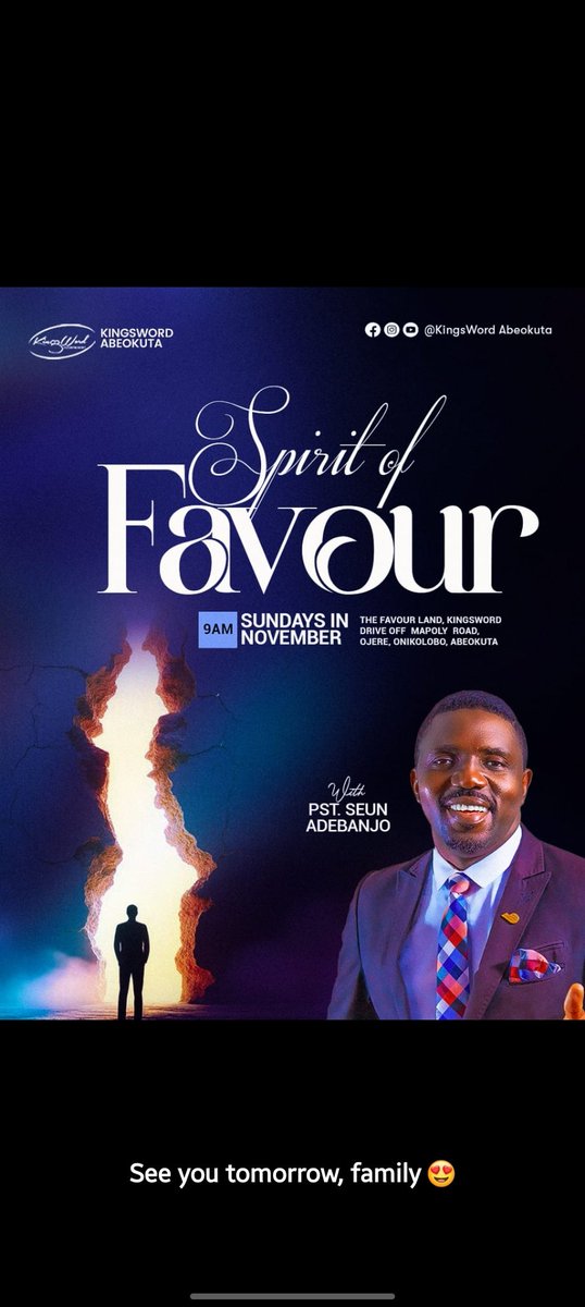 kicabeokuta's tweet photo. Tomorrow is another powerful time in God’s presence 🙌✨

Join us for Spirit of Favour at 9AM here at THE FAVOUR LAND.
Come expectant 

God has something for you. 💛🔥
#KingsWord #Abeokuta https://t.co/G9uYTyNsxM