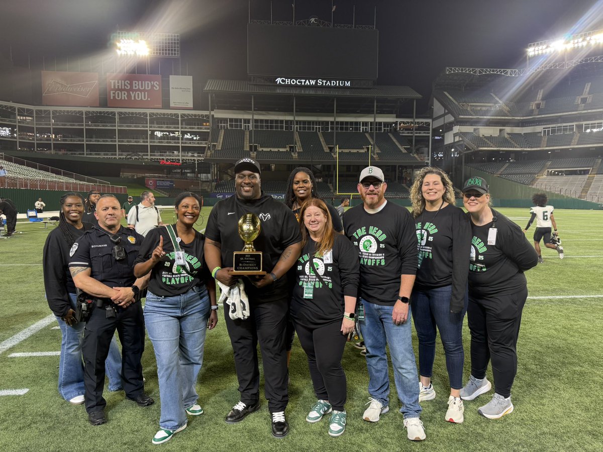 So proud of <a href="/BERKNERFOOTBALL/">BERKNER FOOTBALL</a> coaches and players! First bi district win in 19 years! 💚💚💚 #HerdOfDreams